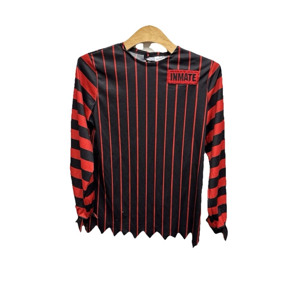 Spirit Criminal Clown Kid’s Halloween Costume Shirt 14 16 XL Red Black Striped